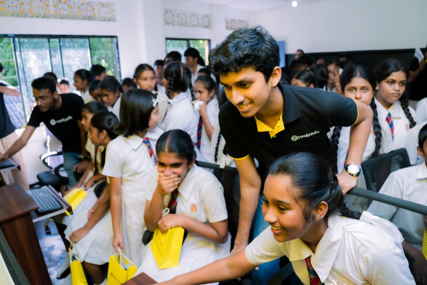 Hosting visiting schoolchildren at the Rootcode office